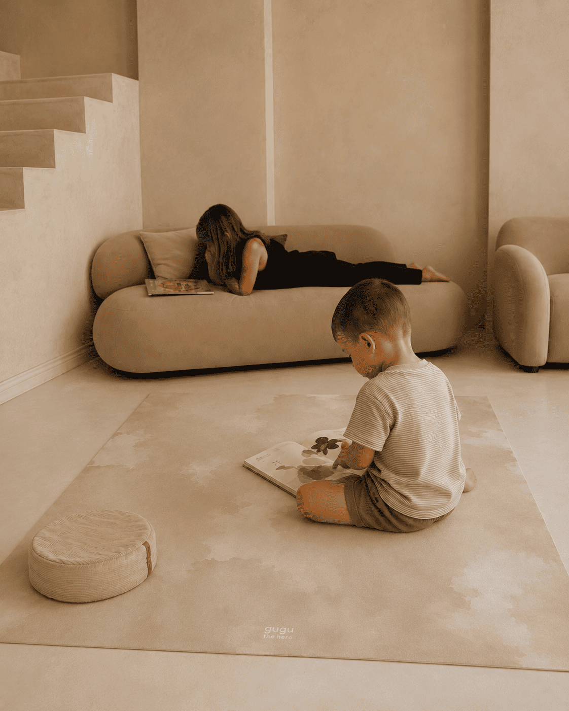 Troepvrije speelmat Gugu the Hero beige cloud