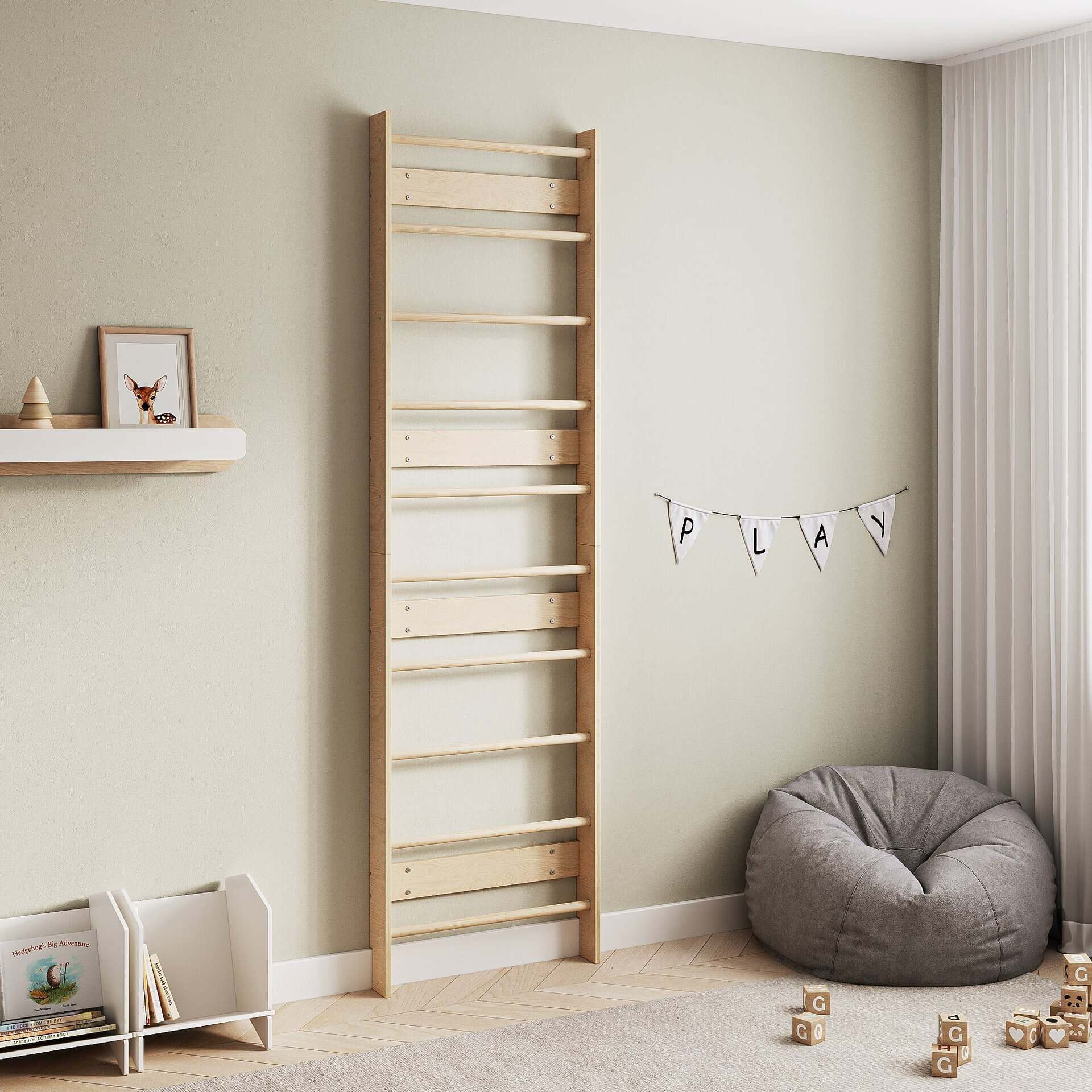 EVERGYM – Houten Zweedse Wand voor Kinderen | BusyKids - Afbeelding 2