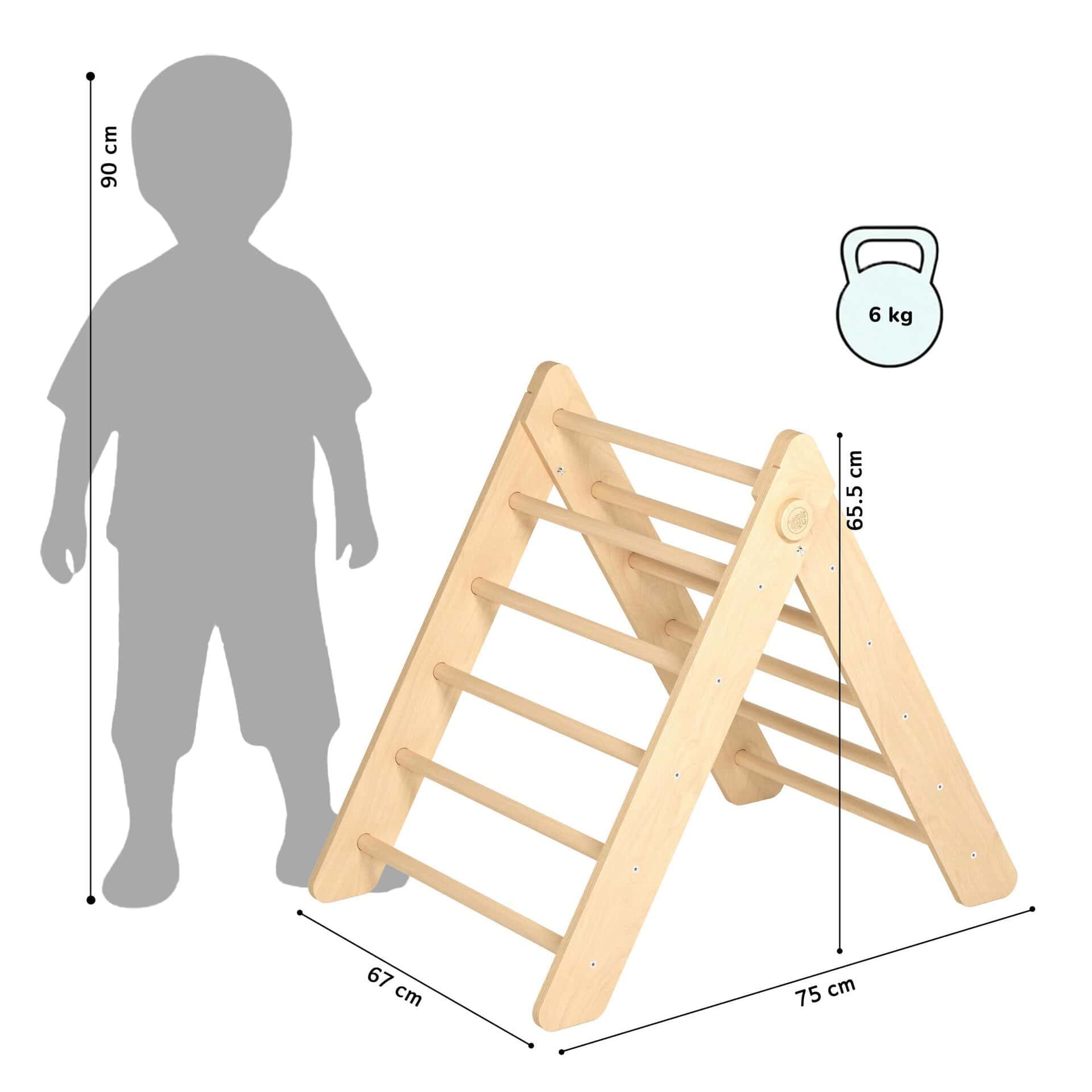 Pikler Driehoek met Dubbelzijdige Plank – Naturel