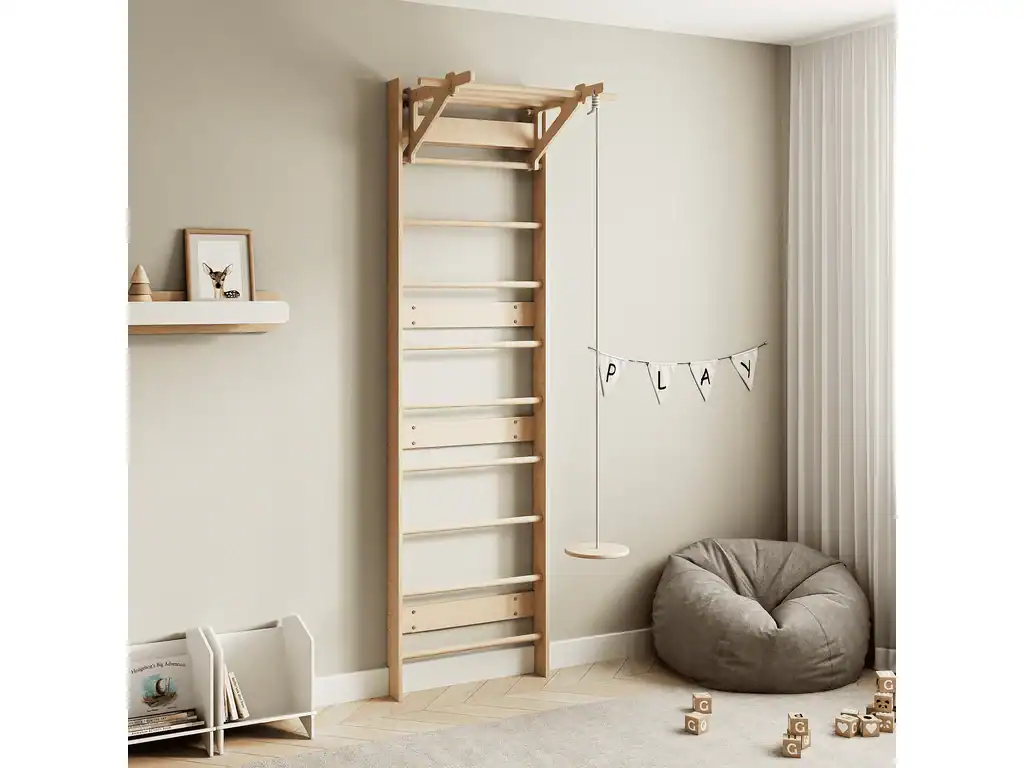 EVERGYM Schomdisc – Houten Schommel voor Kinderen